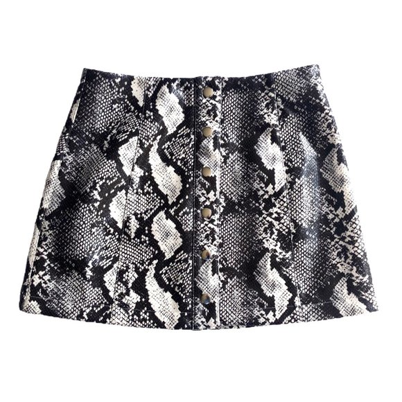 UO Siren Snake Print Snap Front Mini Skirt Size S - Picture 7 of 10